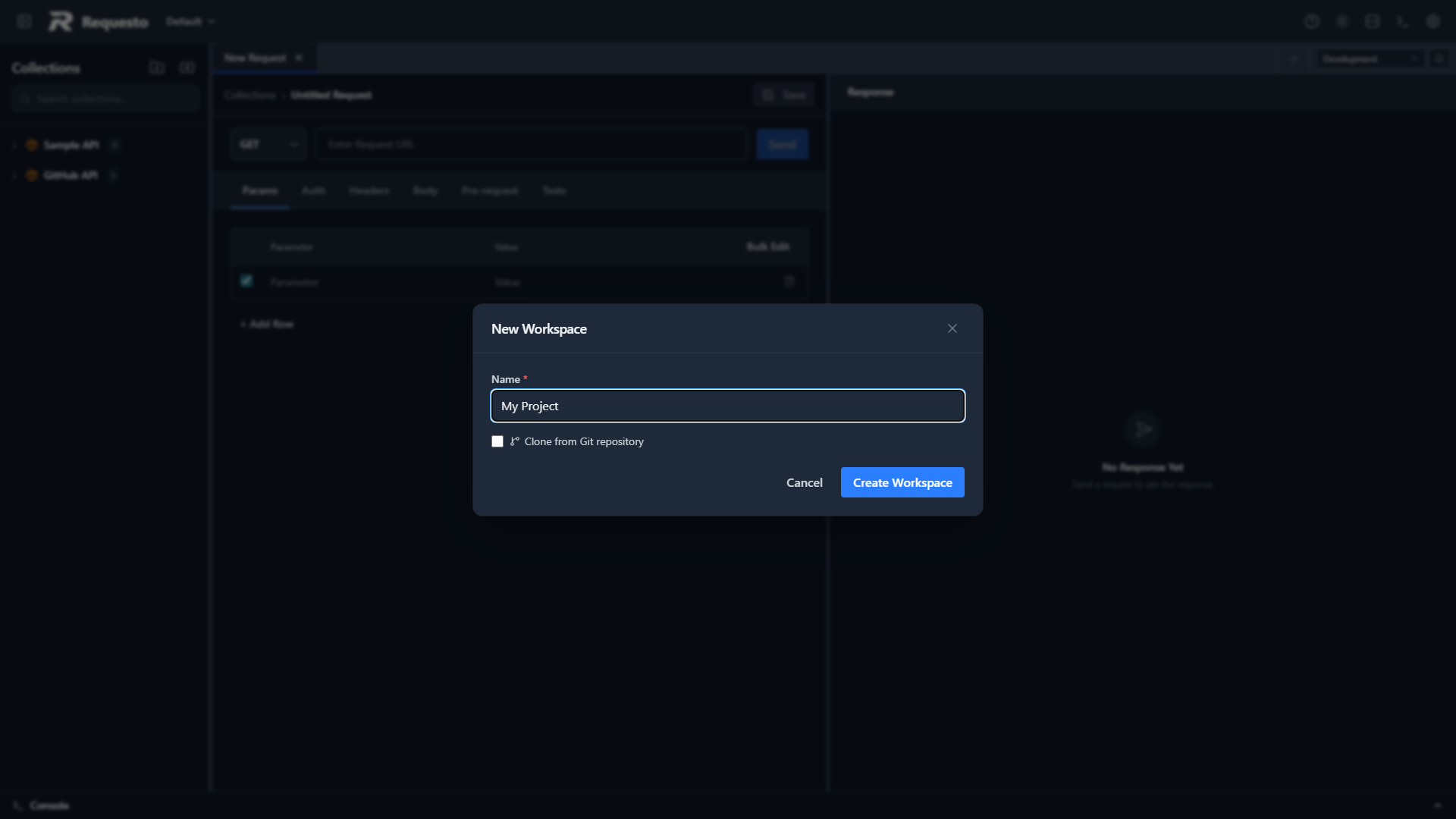 Create workspace form