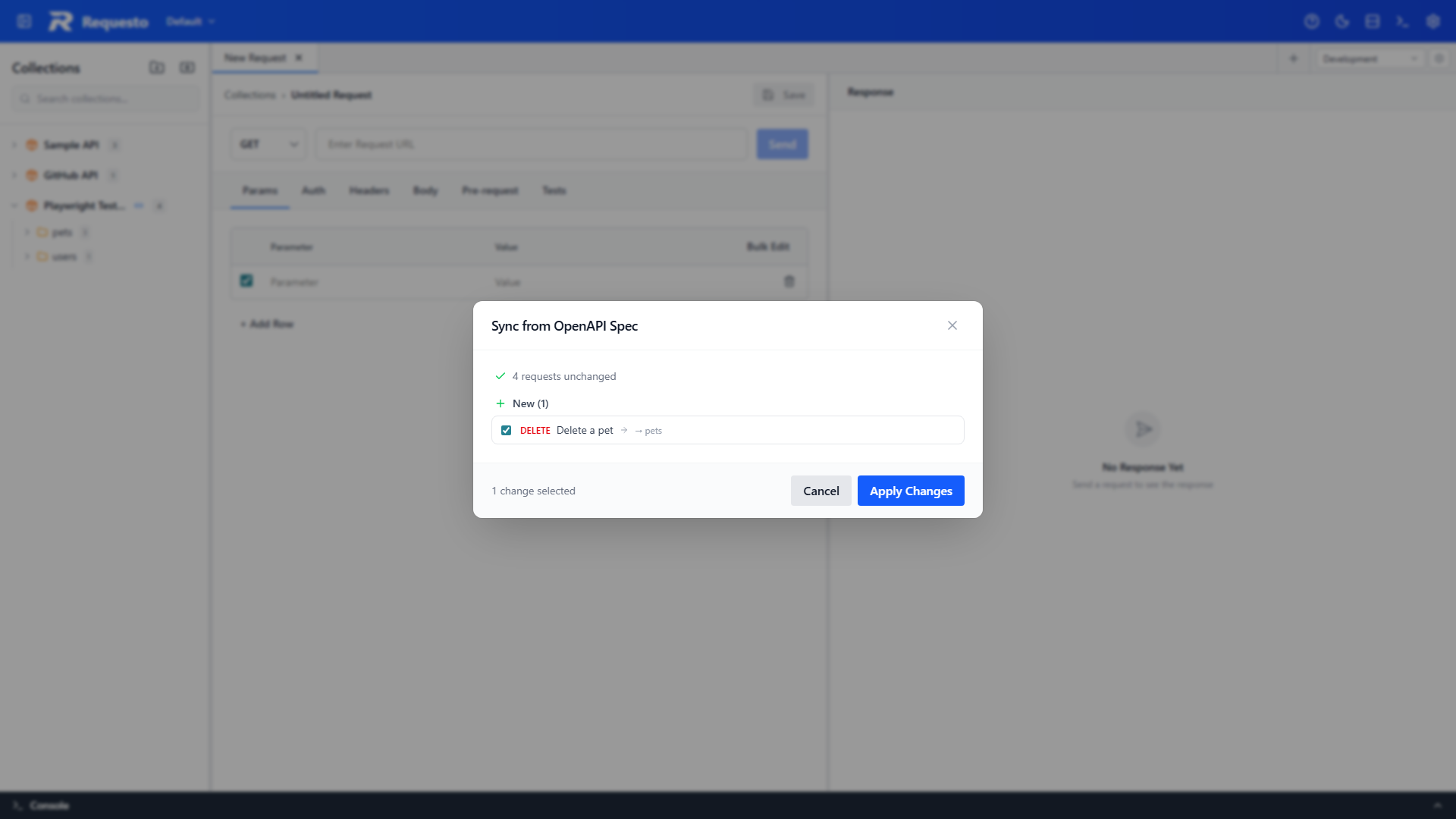 Sync preview dialog